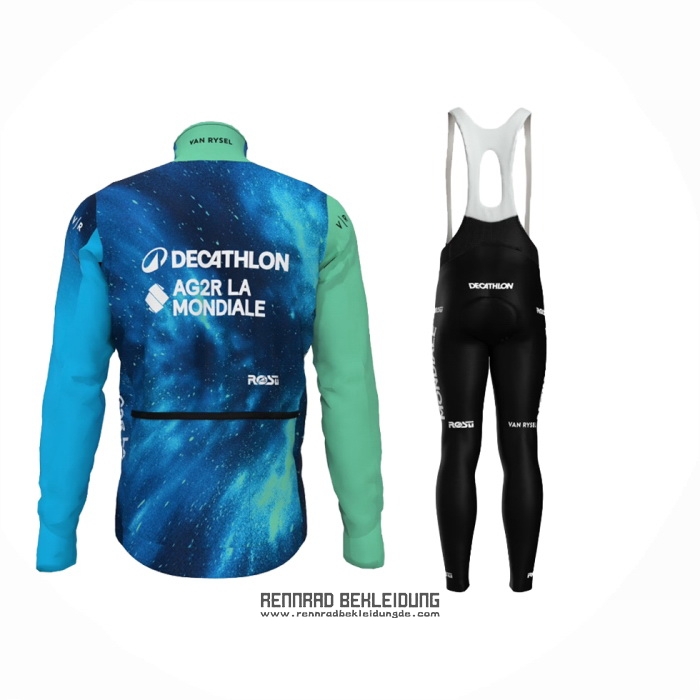 2024 Fahrradbekleidung Ag2r La Mondiale Tief Blau Trikot Langarm Und Tragerhose